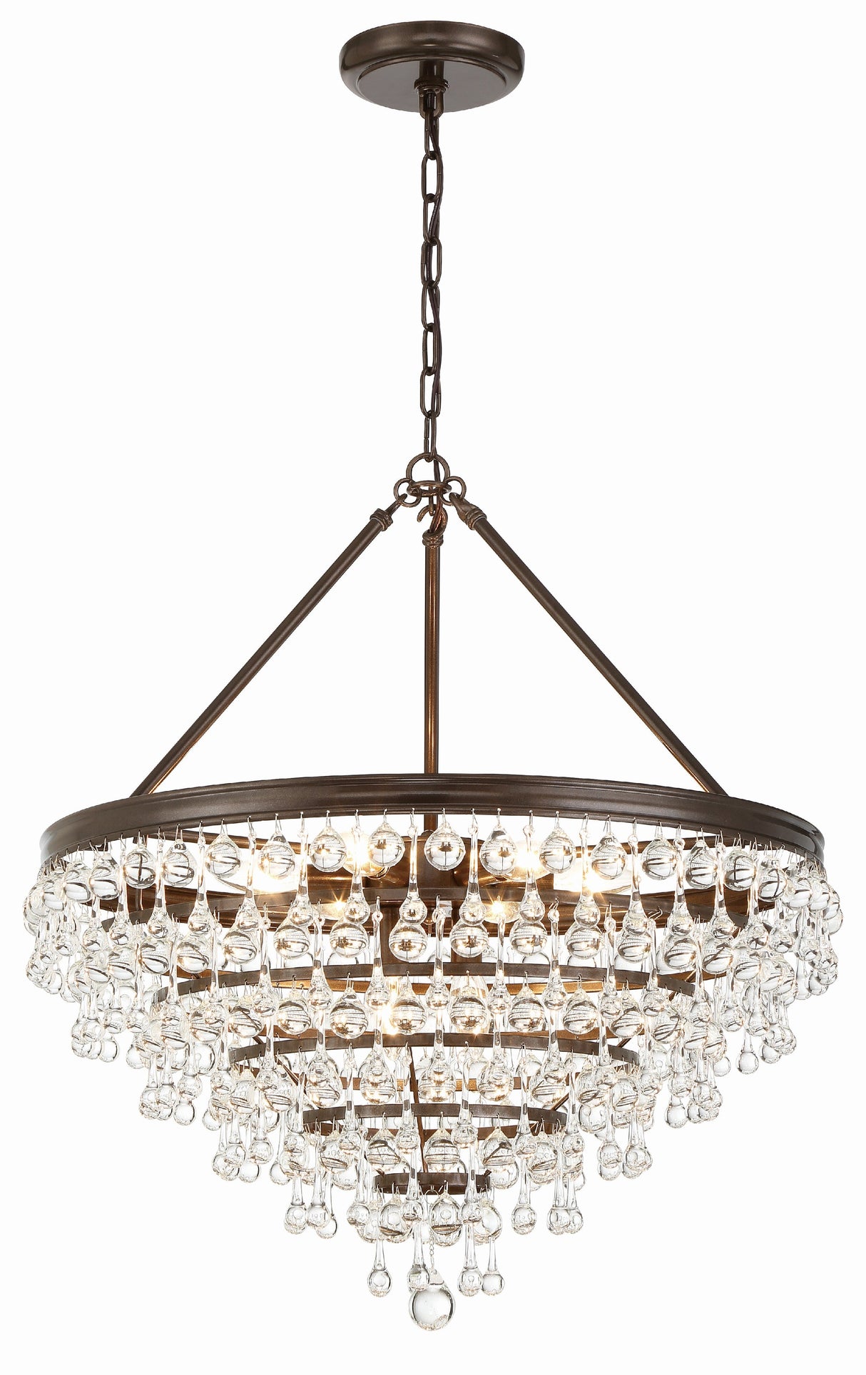 Calypso 8 Light Crystal Teardrop Vibrant Bronze Chandelier 137-VZ