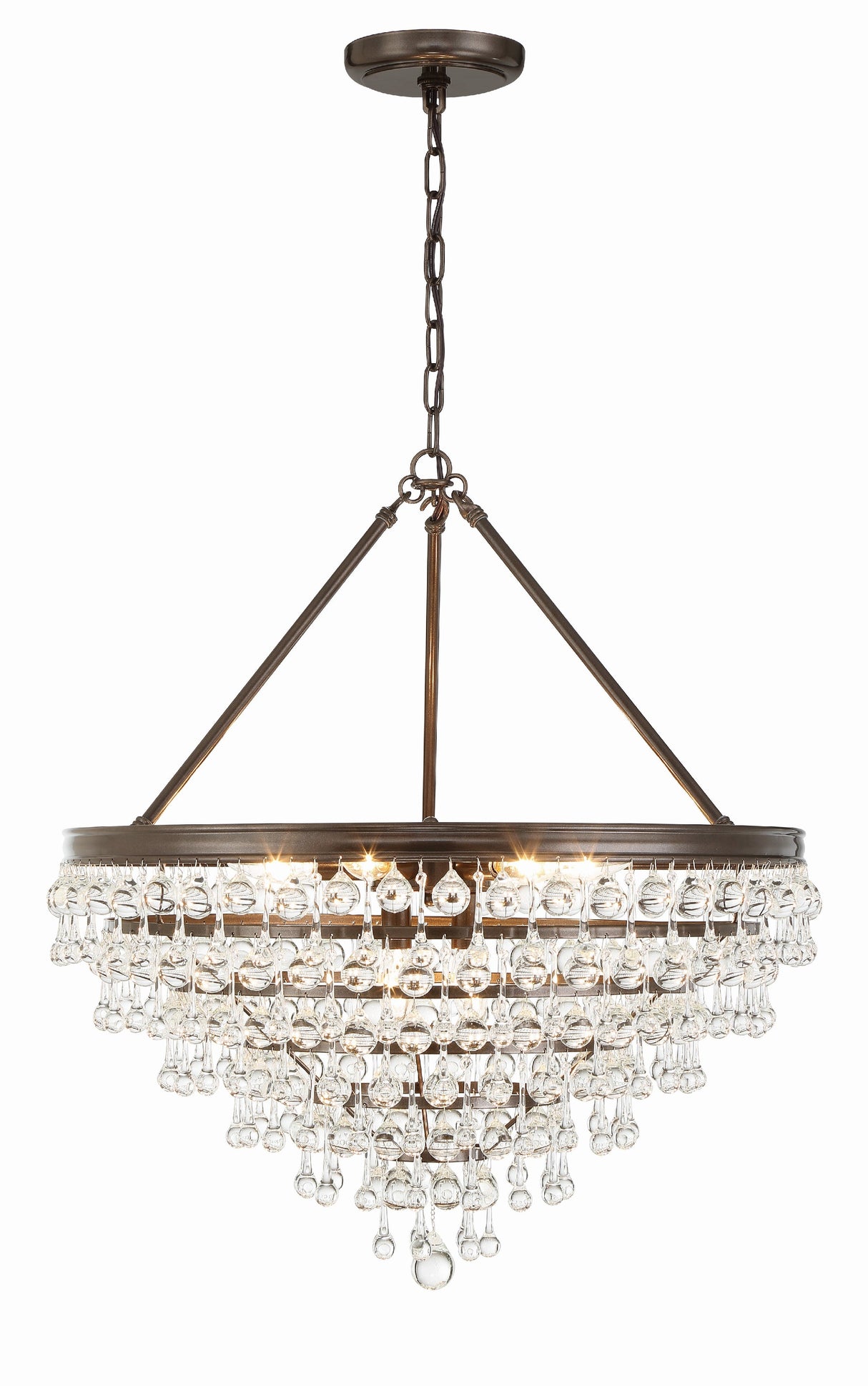 Calypso 8 Light Crystal Teardrop Polished Chrome Chandelier 137-CH