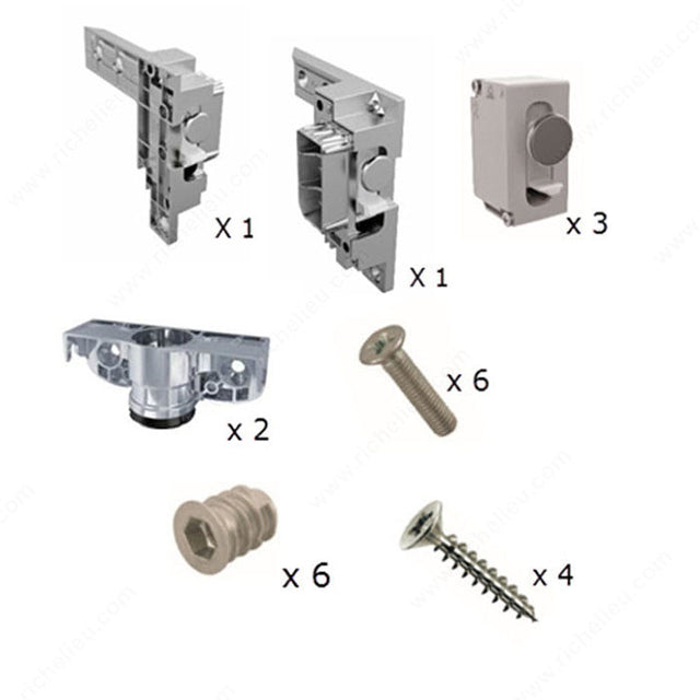 Richelieu 651001619 Libra BS - Complete Set of Hardware for 1 Suspended Cabinet