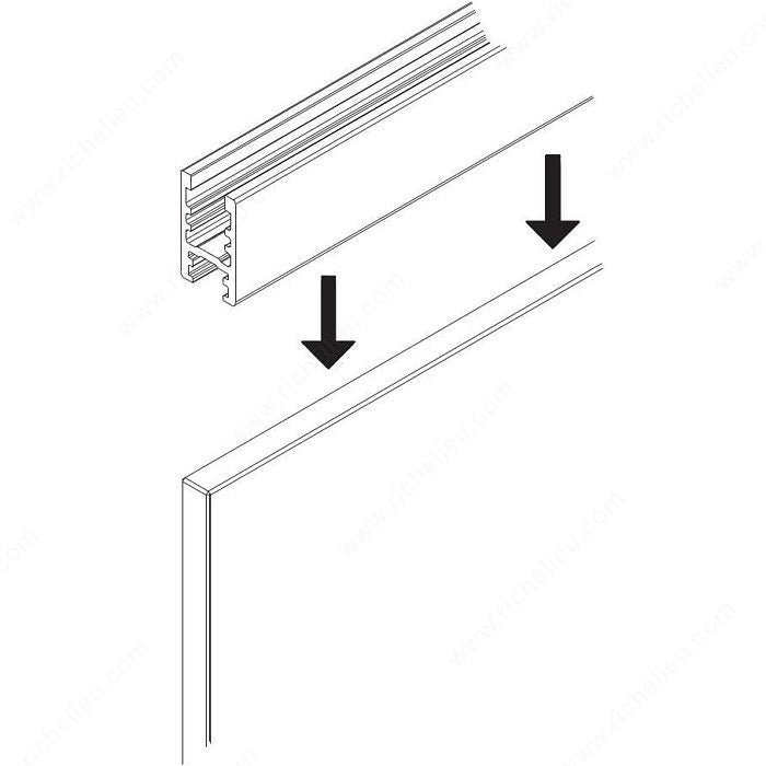 Hawa 1893072250 CLIPO 36 GPK/GPPK Glass Fixture Profile