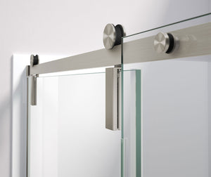MAAX 135870-900-305-000 Nebula 44 ½-46 ½ x 78 ¾ in. 8mm Sliding Shower Door for Alcove Installation with Clear glass in Brushed Nickel