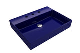 BOCCHI 1376-010-0127 Milano Wall-Mounted Sink Fireclay 24 in. 3-Hole with Overflow in Sapphire Blue