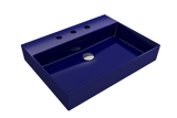 BOCCHI 1376-010-0127 Milano Wall-Mounted Sink Fireclay 24 in. 3-Hole with Overflow in Sapphire Blue