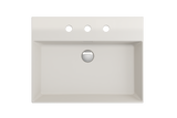 BOCCHI 1376-014-0127 Milano Wall-Mounted Sink Fireclay 24 in. 3-Hole with Overflow in Biscuit