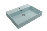 BOCCHI 1376-029-0126 Milano Wall-Mounted Sink Fireclay 24 in. 1-Hole with Overflow in Matte Ice Blue