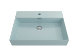 BOCCHI 1376-029-0126 Milano Wall-Mounted Sink Fireclay 24 in. 1-Hole with Overflow in Matte Ice Blue