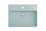 BOCCHI 1376-029-0126 Milano Wall-Mounted Sink Fireclay 24 in. 1-Hole with Overflow in Matte Ice Blue