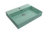 BOCCHI 1376-033-0126 Milano Wall-Mounted Sink Fireclay 24 in. 1-Hole with Overflow in Matte Mint Green