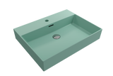 BOCCHI 1376-033-0126 Milano Wall-Mounted Sink Fireclay 24 in. 1-Hole with Overflow in Matte Mint Green