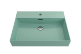 BOCCHI 1376-033-0126 Milano Wall-Mounted Sink Fireclay 24 in. 1-Hole with Overflow in Matte Mint Green