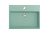 BOCCHI 1376-033-0126 Milano Wall-Mounted Sink Fireclay 24 in. 1-Hole with Overflow in Matte Mint Green