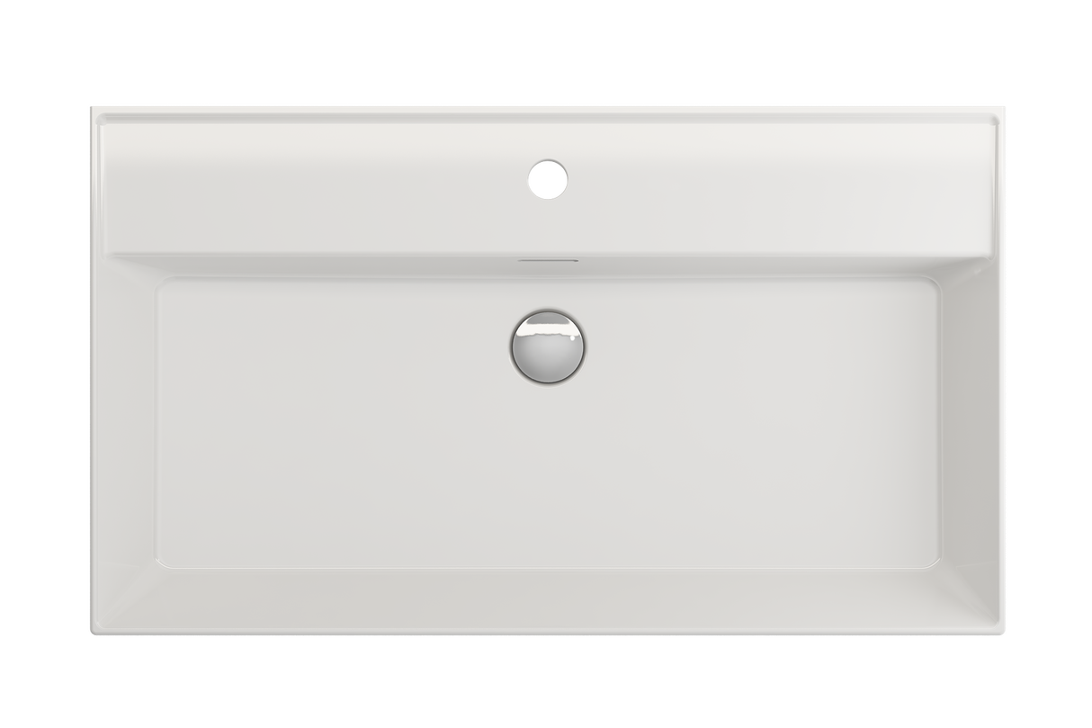 BOCCHI 1377-001-0126 Milano Wall-Mounted Sink Fireclay 32 in. 1-Hole with Overflow in White