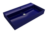 BOCCHI 1377-010-0126 Milano Wall-Mounted Sink Fireclay 32 in. 1-Hole with Overflow in Sapphire Blue