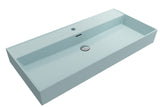 BOCCHI 1378-029-0126 Milano Wall-Mounted Sink Fireclay 39.75 in. 1-Hole with Overflow in Matte Ice Blue