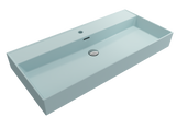 BOCCHI 1378-029-0126 Milano Wall-Mounted Sink Fireclay 39.75 in. 1-Hole with Overflow in Matte Ice Blue