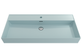 BOCCHI 1378-029-0126 Milano Wall-Mounted Sink Fireclay 39.75 in. 1-Hole with Overflow in Matte Ice Blue