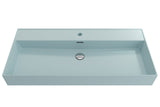 BOCCHI 1378-029-0126 Milano Wall-Mounted Sink Fireclay 39.75 in. 1-Hole with Overflow in Matte Ice Blue