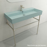 BOCCHI 1378-029-0126 Milano Wall-Mounted Sink Fireclay 39.75 in. 1-Hole with Overflow in Matte Ice Blue