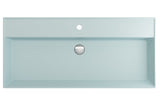 BOCCHI 1378-029-0126 Milano Wall-Mounted Sink Fireclay 39.75 in. 1-Hole with Overflow in Matte Ice Blue