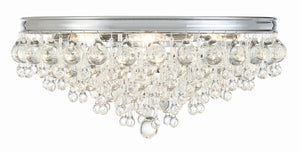 Calypso 6 Light Crystal Teardrop Polished Chrome Flush Mount 138-CH