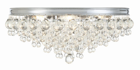 Calypso 6 Light Crystal Teardrop Polished Chrome Flush Mount 138-CH