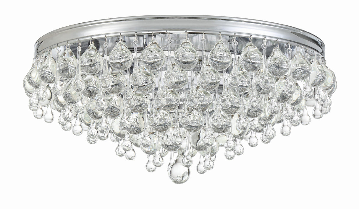 Calypso 6 Light Crystal Teardrop Polished Chrome Flush Mount 138-CH