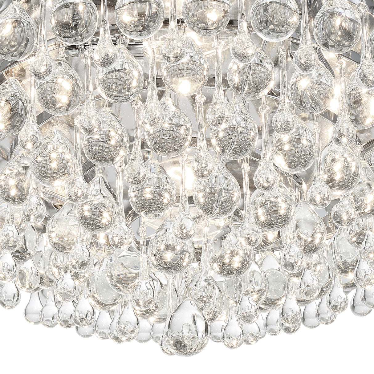 Calypso 6 Light Crystal Teardrop Polished Chrome Flush Mount 138-CH