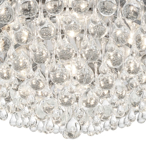 Calypso 6 Light Crystal Teardrop Polished Chrome Flush Mount 138-CH