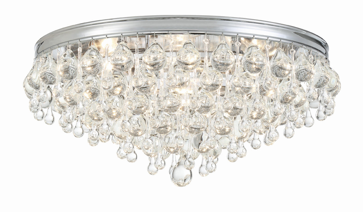 Calypso 6 Light Crystal Teardrop Polished Chrome Flush Mount 138-CH