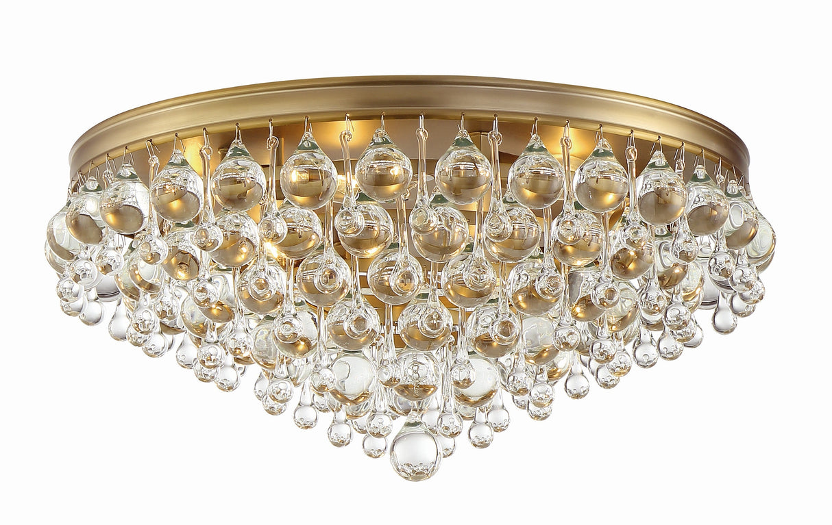 Calypso 6 Light Crystal Teardrop Polished Chrome Flush Mount 138-CH