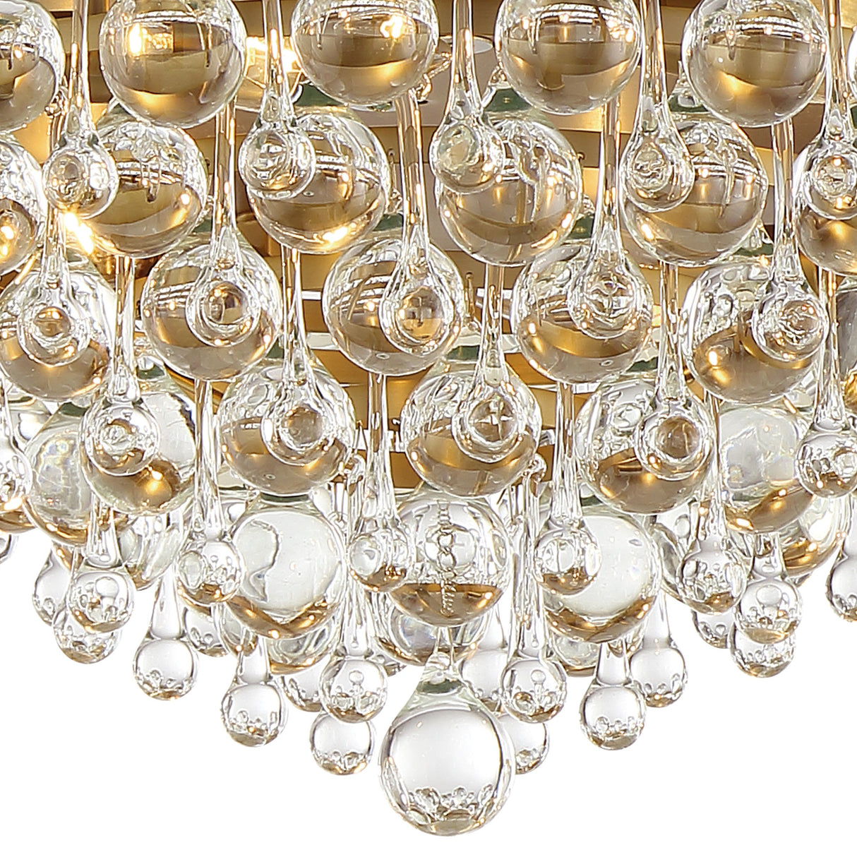 Calypso 6 Light Crystal Teardrop Polished Chrome Flush Mount 138-CH