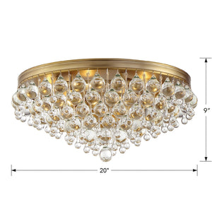 Calypso 6 Light Crystal Teardrop Polished Chrome Flush Mount 138-CH