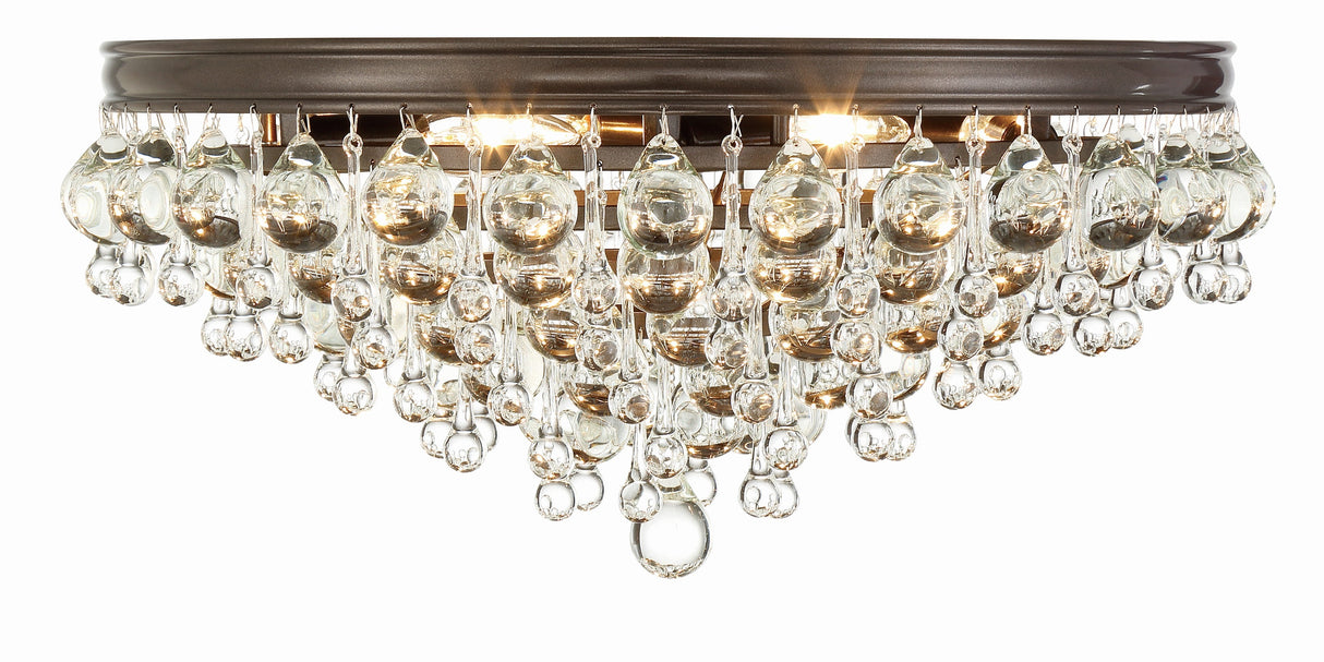 Calypso 6 Light Crystal Teardrop Polished Chrome Flush Mount 138-CH