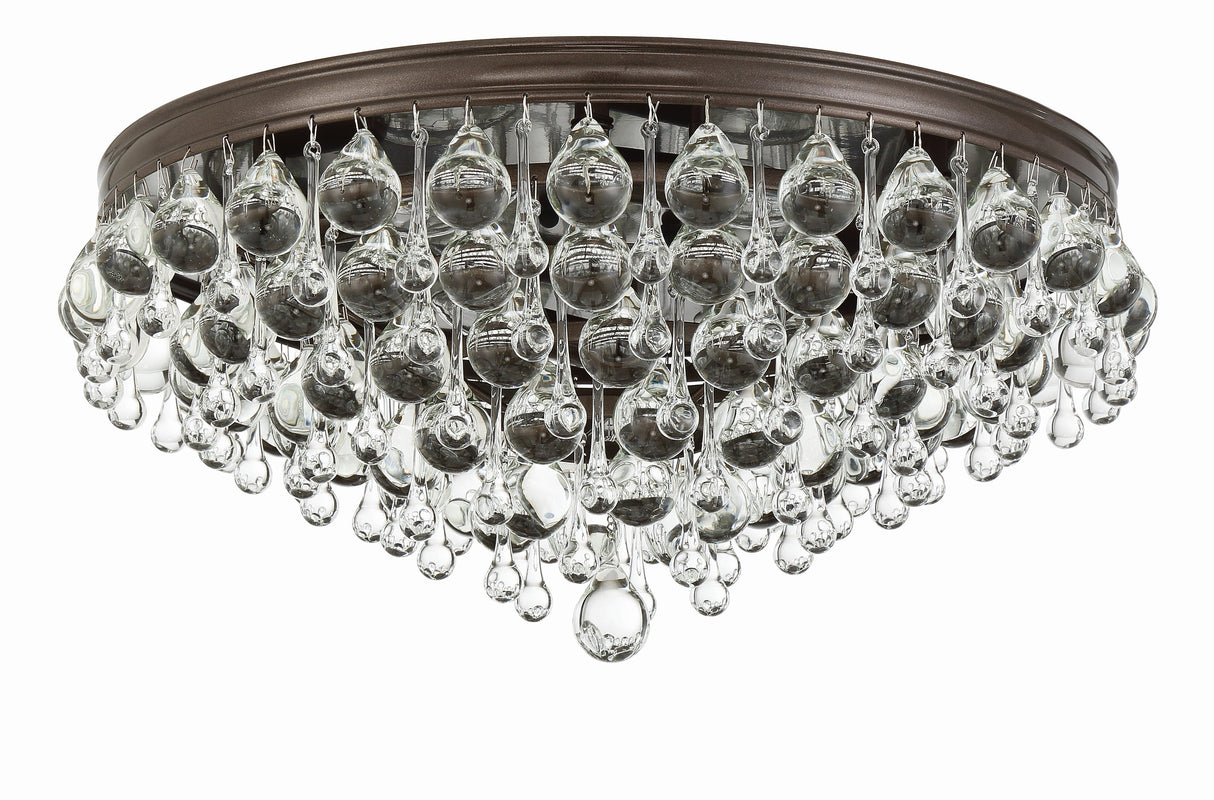 Calypso 6 Light Crystal Teardrop Polished Chrome Flush Mount 138-CH