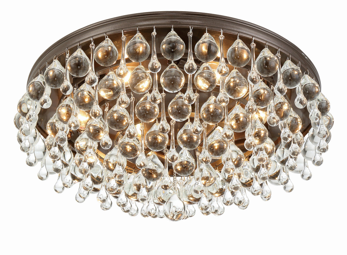 Calypso 6 Light Crystal Teardrop Polished Chrome Flush Mount 138-CH