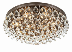 Calypso 6 Light Crystal Teardrop Polished Chrome Flush Mount 138-CH