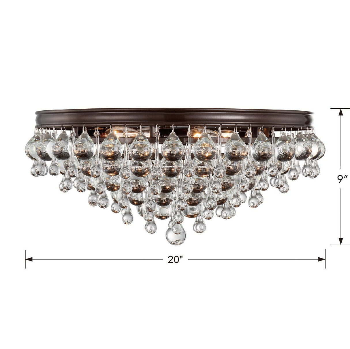 Calypso 6 Light Crystal Teardrop Polished Chrome Flush Mount 138-CH