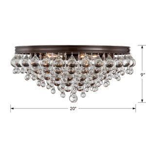 Calypso 6 Light Crystal Teardrop Polished Chrome Flush Mount 138-CH