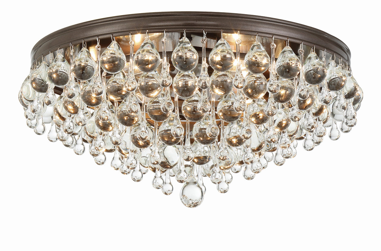 Calypso 6 Light Crystal Teardrop Vibrant Bronze Flush Mount 138-VZ