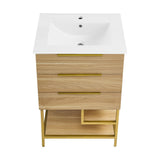 Carre 24" Bathroom Vanity in White Oak