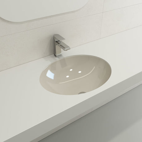BOCCHI 1384-014-0125 Parma Undermount Sink Fireclay 22 in. with Overflow in Biscuit
