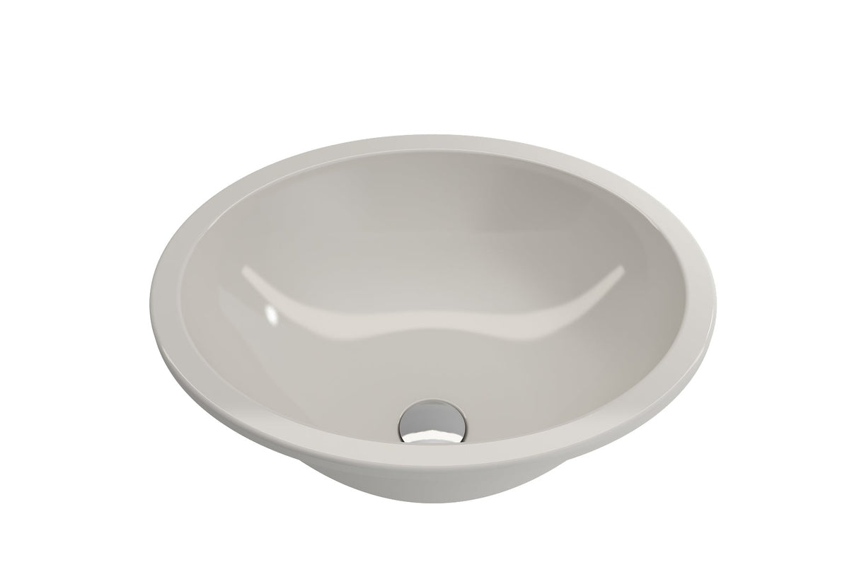 BOCCHI 1384-014-0125 Parma Undermount Sink Fireclay 22 in. with Overflow in Biscuit