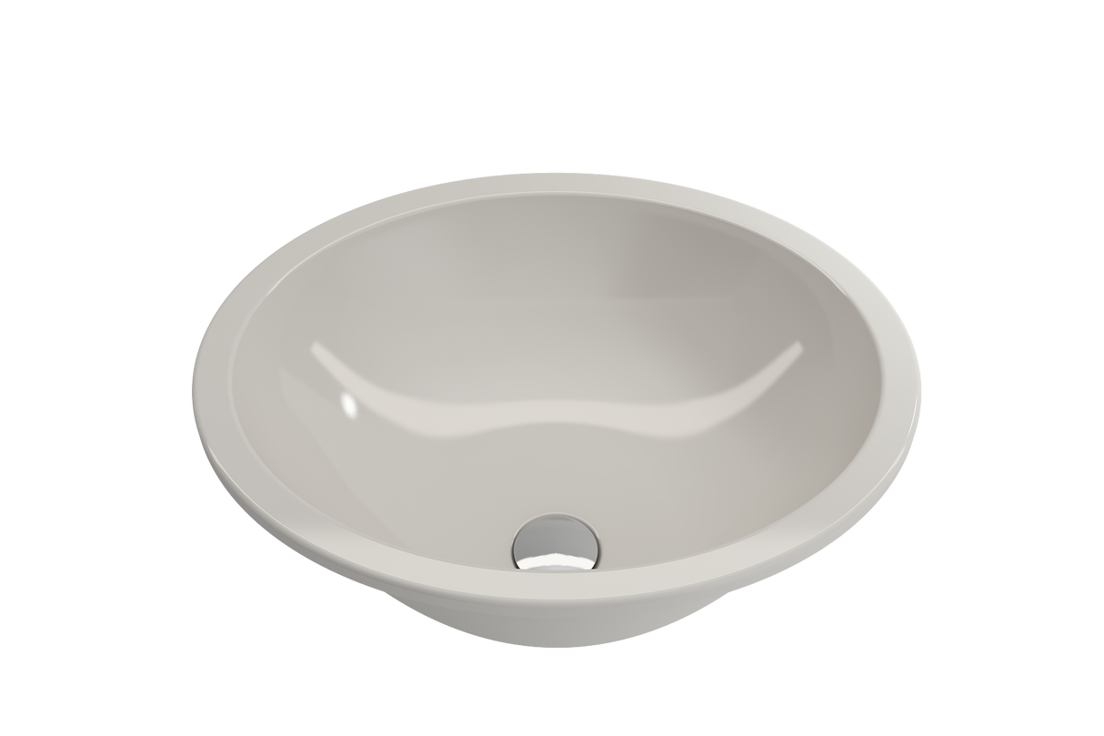 BOCCHI 1384-014-0125 Parma Undermount Sink Fireclay 22 in. with Overflow in Biscuit