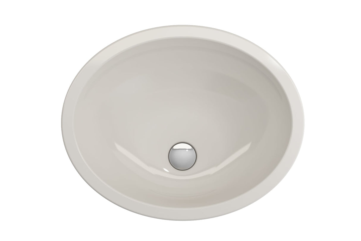 BOCCHI 1384-014-0125 Parma Undermount Sink Fireclay 22 in. with Overflow in Biscuit