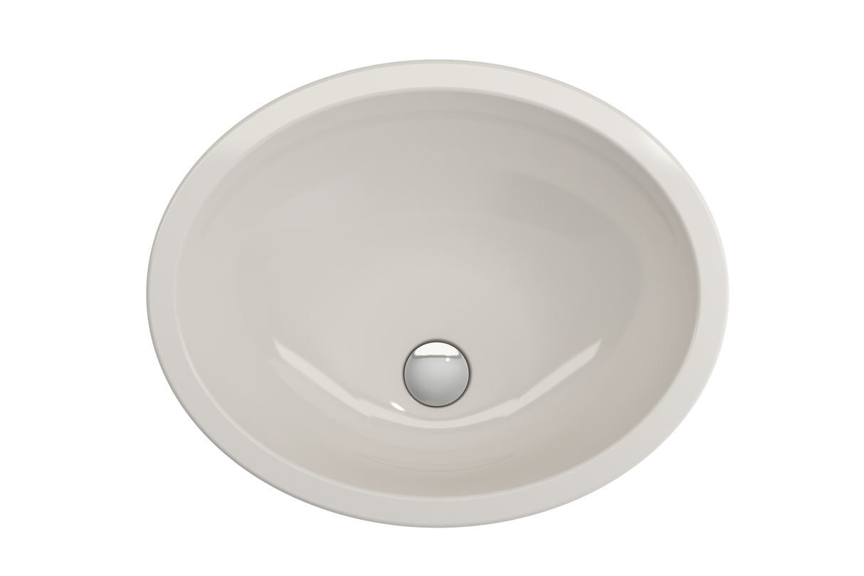 BOCCHI 1384-014-0125 Parma Undermount Sink Fireclay 22 in. with Overflow in Biscuit