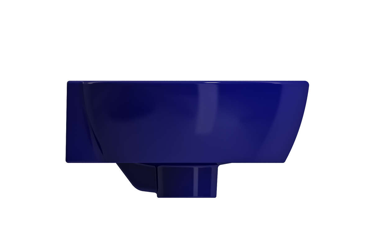 BOCCHI 1392-010-0126 Milano Corner Sink Fireclay 12 in. 1-Hole with Overflow in Sapphire Blue