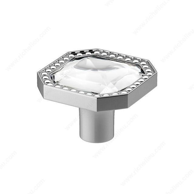 Richelieu BP262603014001 Modern Metal and Crystal Knob - 2626