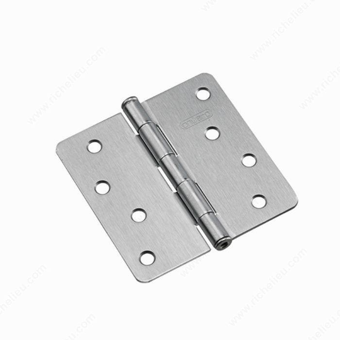 Richelieu 2822FBB 4" Full Mortise Butt Hinge - 1/4" Radius, Black