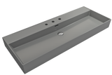BOCCHI 1394-006-0127 Milano Wall-Mounted Sink Fireclay 47.75 in. 3-Hole with Overflow in Matte Gray