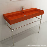 BOCCHI 1394-012-0126 Milano Wall-Mounted Sink Fireclay 47.75 in. 1-Hole with Overflow in Orange